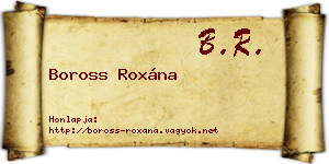 Boross Roxána névjegykártya