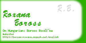 roxana boross business card